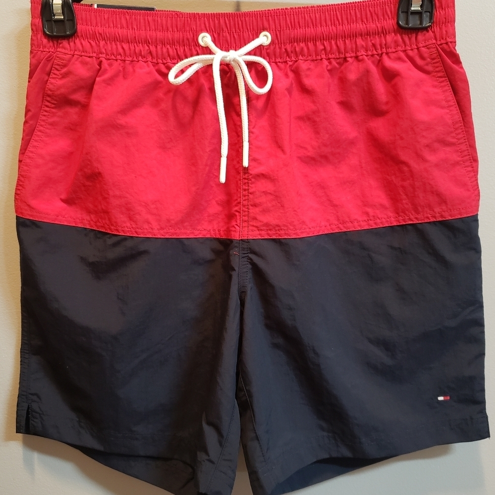 Tommy Hilfiger Red and Blue Swim Trunks